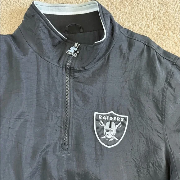 Oakland Raiders Starter 1/4 Zip Jacket - Picture 3 of 13